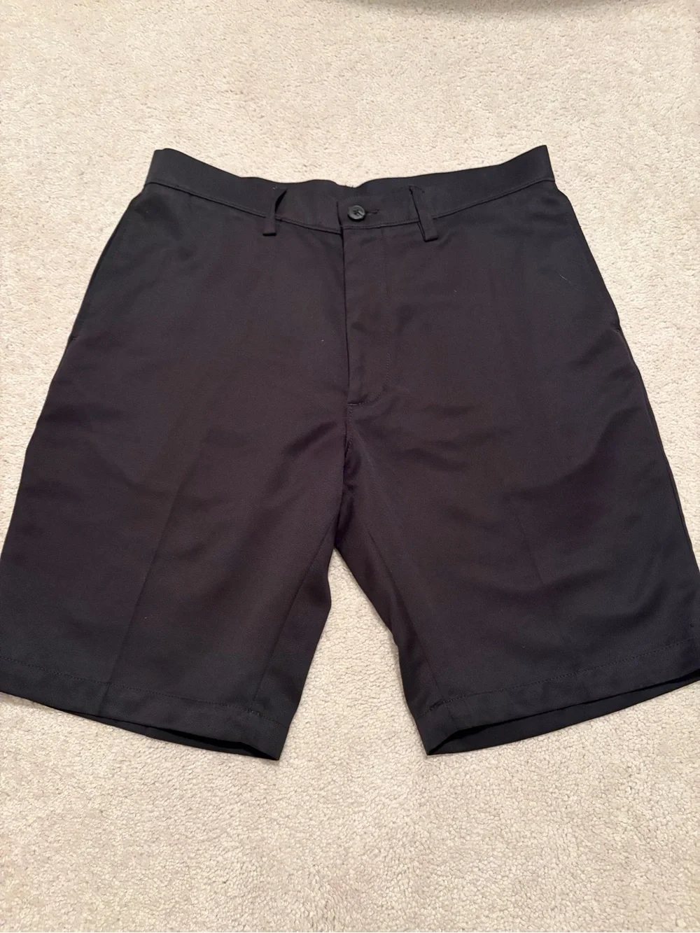Haggar Black Flat-Front Casual Shorts